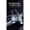 Дата кабель USB-C to USB-C 1.5m 240W aluminum black Vention (TREBG)
