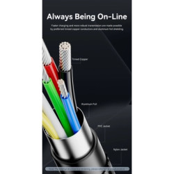 Дата кабель USB-C to USB-C 1.5m 240W aluminum black Vention (TREBG)