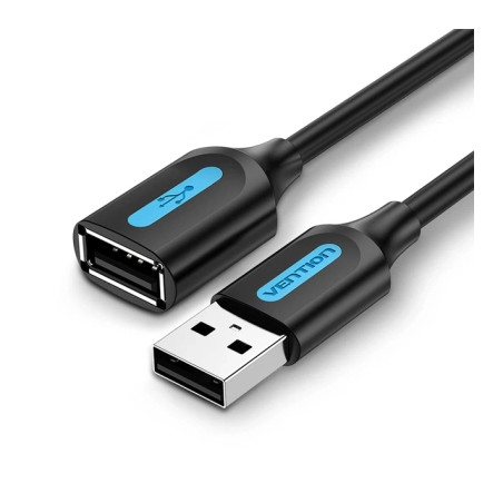 Дата кабель USB 2.0 AM/AF 0.5m black Vention (CBIBD)