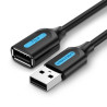 Дата кабель USB 2.0 AM/AF 0.5m black Vention (CBIBD)
