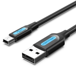 Дата кабель USB 2.0 AM to Mini 5P 1.0m black Vention (COMBF)