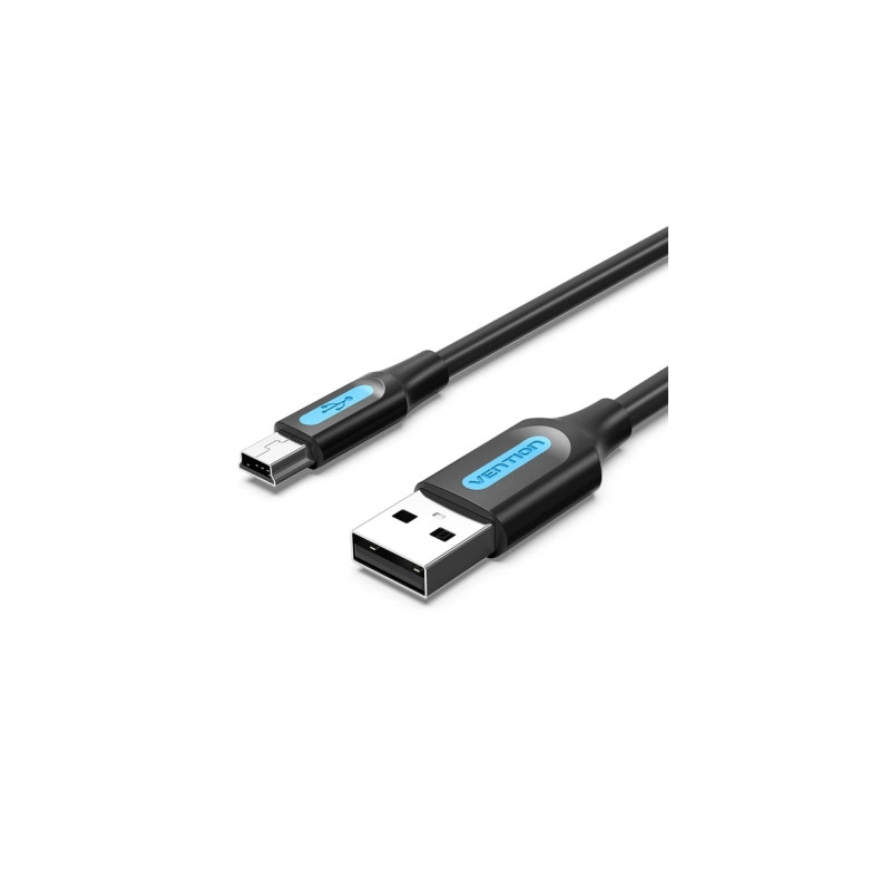 Дата кабель USB 2.0 AM to Mini 5P 1.0m black Vention (COMBF)