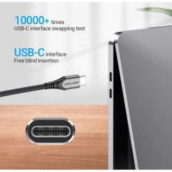Дата кабель USB-C to USB-C 2.0m aluminum gray Vention (TADHH)