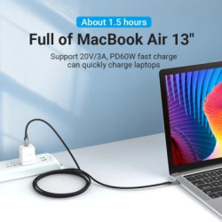 Дата кабель USB-C to USB-C 2.0m aluminum gray Vention (TADHH)