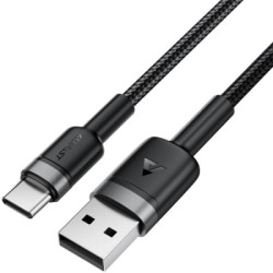 Дата кабель USB 2.0 AM to USB-C 1.2m 60W black Acefast (6974316285144)
