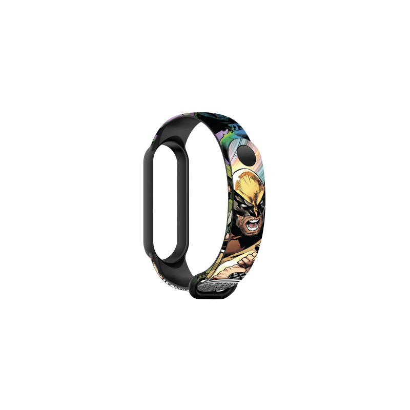 Ремінець до фітнес браслета Armorstandart Superhero для Xiaomi Mi Band 7/6/5 Wolverine comix Black (ARM59265)
