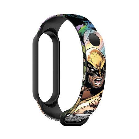 Ремінець до фітнес браслета Armorstandart Superhero для Xiaomi Mi Band 7/6/5 Wolverine comix Black (ARM59265)