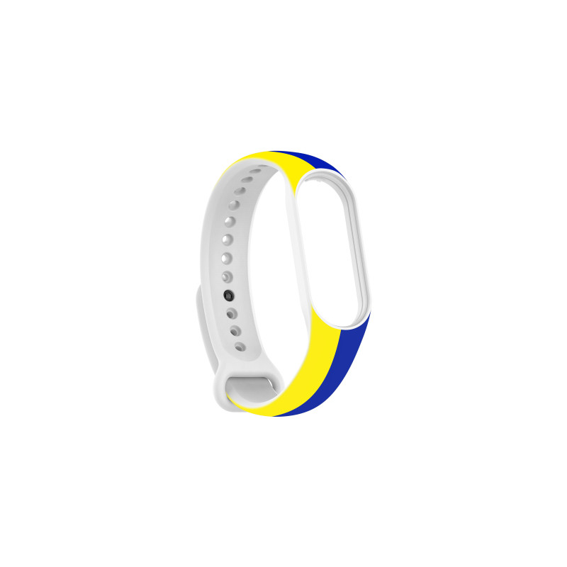 Ремінець до фітнес браслета Armorstandart для Xiaomi Mi Band 7/6/5 New Style Blue - Yellow (ARM61907)