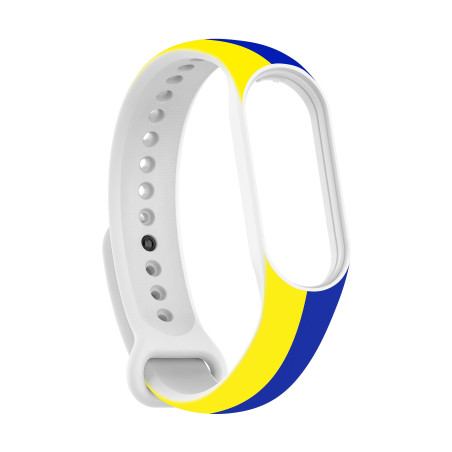 Ремінець до фітнес браслета Armorstandart для Xiaomi Mi Band 7/6/5 New Style Blue - Yellow (ARM61907)