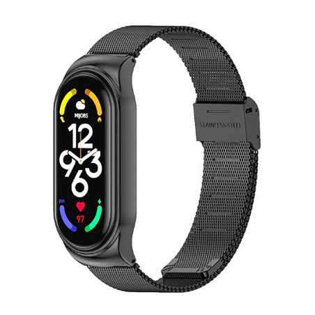 Ремінець до фітнес браслета BeCover Metal для Xiaomi Mi Smart Band 7 Black (707493)