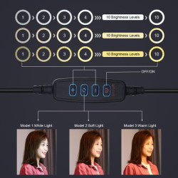 Набір блогера Puluz Ring USB LED lamp 10.2"+ table mount 140cm (PKT3039)