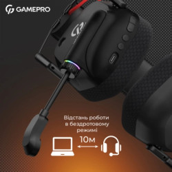 Навушники GamePro Genesis Mercury Pro 3-Mode Black (HSW120B)