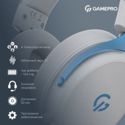 Навушники GamePro Asgard Skadi Wireless White/Blue (HSW191WB)
