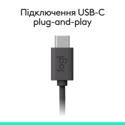 Навушники Logitech H390 USB-C Midnight Black (981-001576)