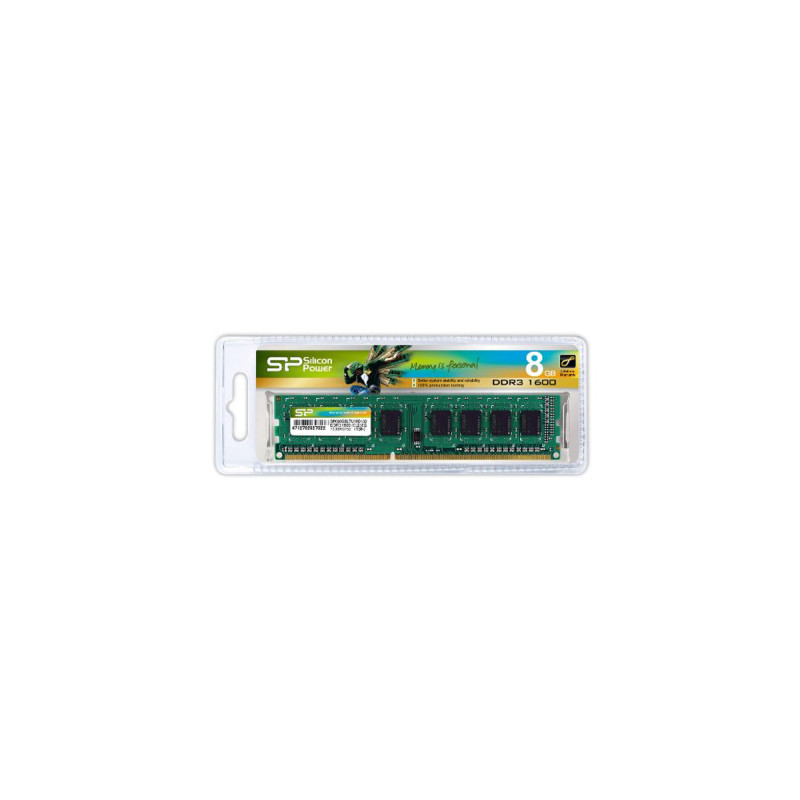 Модуль пам'яті для комп'ютера DDR3 8GB 1600 MHz Silicon Power (SP008GBLTU160N02)