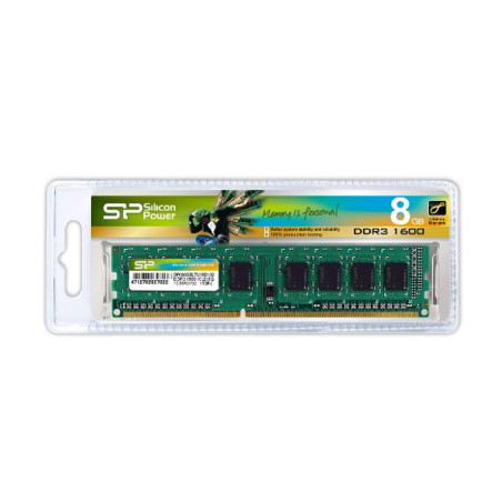 Модуль пам'яті для комп'ютера DDR3 8GB 1600 MHz Silicon Power (SP008GBLTU160N02)