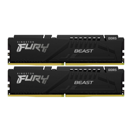 Модуль пам'яті для комп'ютера DDR5 32GB (2x16GB) 5200 MHz Beast Black Kingston Fury (ex.HyperX) (KF552C40BBK2-32)