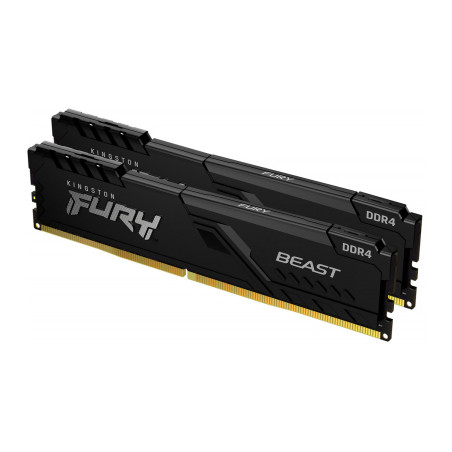 Модуль пам'яті для комп'ютера DDR4 32GB (2x16GB) 3200 MHz Fury Beast Black Kingston Fury (ex.HyperX) (KF432C16BBK2/32)