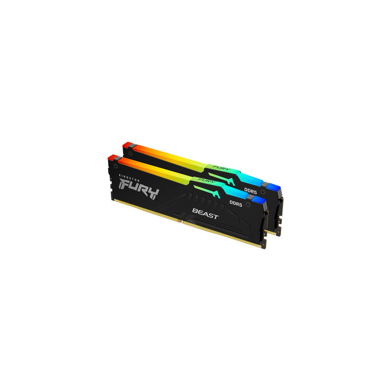 Модуль пам'яті для комп'ютера DDR5 32GB (2x16GB) 5600 MHz Beast RGB AM5 Black Kingston Fury (ex.HyperX) (KF556C36BBEAK2-32)
