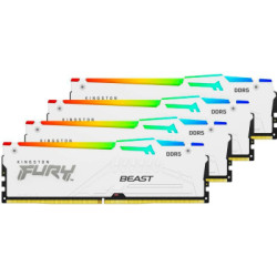 Модуль пам'яті для комп'ютера DDR5 128GB (4x32GB) 5600 MHz FURY Beast RGB White Kingston Fury (ex.HyperX) (KF556C40BWAK4-128)