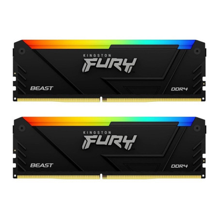 Модуль пам'яті для комп'ютера DDR4 32GB (2x16GB) 3200 MHz FURY Beast RGB Kingston Fury (ex.HyperX) (KF432C16BB2AK2/32)