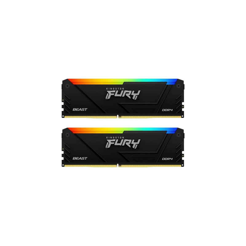 Модуль пам'яті для комп'ютера DDR4 32GB (2x16GB) 3600 MHz FURY Beast RGB Kingston Fury (ex.HyperX) (KF436C18BB2AK2/32)