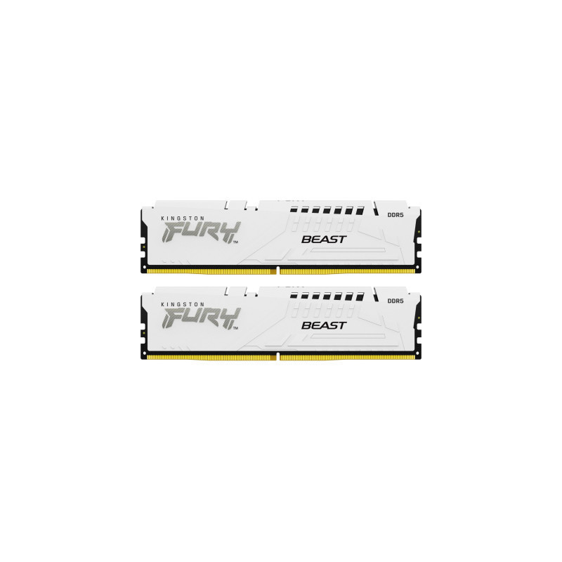 Модуль пам'яті для комп'ютера DDR5 64GB (2x32GB) 5200 MHz FURY Beast White Kingston Fury (ex.HyperX) (KF552C40BWK2-64)
