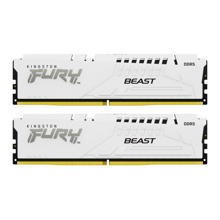 Модуль пам'яті для комп'ютера DDR5 64GB (2x32GB) 5200 MHz FURY Beast White Kingston Fury (ex.HyperX) (KF552C40BWK2-64)