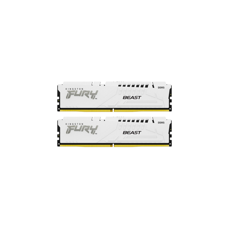 Модуль пам'яті для комп'ютера DDR5 64GB (2x32GB) 5600 MHz FURY Beast White Kingston Fury (ex.HyperX) (KF556C40BWK2-64)