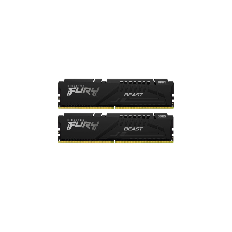 Модуль пам'яті для комп'ютера DDR5 16GB (2x8GB) 6000 MHz Beast Black EXPO Kingston Fury (ex.HyperX) (KF560C30BBEK2-16)