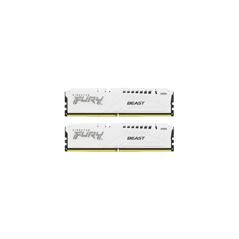 Модуль пам'яті для комп'ютера DDR5 64GB (2x32GB) 6400 MHz Beast White EXPO Kingston Fury (ex.HyperX) (KF564C32BWEK2-64)