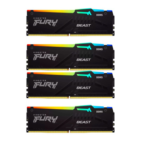 Модуль пам'яті для комп'ютера DDR5 128GB (4x32GB) 5600 MHz Beast RGB XMP Kingston Fury (ex.HyperX) (KF556C40BBAK4-128)
