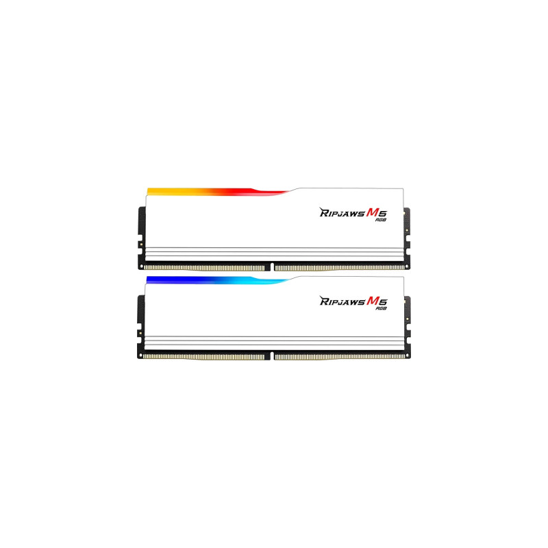 Модуль пам'яті для комп'ютера DDR5 64GB (2x32GB) 6400 MHz Ripjaws M5 RGB Matte White G.Skill (F5-6400J3239G32GX2-RM5RW)