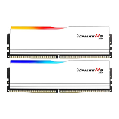 Модуль пам'яті для комп'ютера DDR5 64GB (2x32GB) 6400 MHz Ripjaws M5 RGB Matte White G.Skill (F5-6400J3239G32GX2-RM5RW)