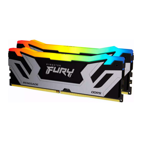 Модуль пам'яті для комп'ютера DDR5 48GB 8400 MHz Renegade RGB Silver XMP Kingston Fury (ex.HyperX) (KF584CU40RSAK2-48)