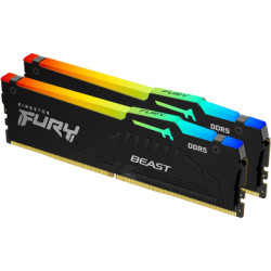 Модуль пам'яті для комп'ютера DDR5 64GB (2x32GB) 6000 MHz Beast RGB EXPO Black Kingston Fury (ex.HyperX) (KF560C36BBE2AK2-64)