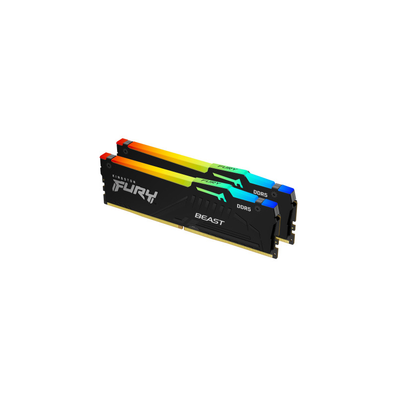 Модуль пам'яті для комп'ютера DDR5 64GB (2x32GB) 6000 MHz Beast RGB EXPO Black Kingston Fury (ex.HyperX) (KF560C36BBE2AK2-64)