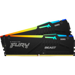 Модуль пам'яті для комп'ютера DDR5 64GB (2x32GB) 6000 MHz Beast RGB EXPO Black Kingston Fury (ex.HyperX) (KF560C36BBE2AK2-64)