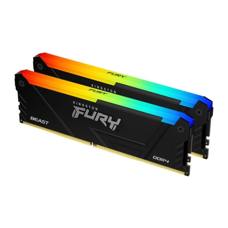 Модуль пам'яті для комп'ютера DDR4 16GB (2x8GB) 3200 MHz Beast Black Kingston Fury (ex.HyperX) (KF432C16BB2AK2/16WP)