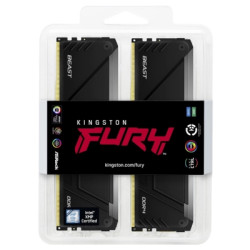 Модуль пам'яті для комп'ютера DDR4 16GB (2x8GB) 3200 MHz Beast Black Kingston Fury (ex.HyperX) (KF432C16BB2AK2/16WP)