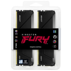Модуль пам'яті для комп'ютера DDR4 32GB (2x16GB) 3200 MHz Beast RGB Black Kingston Fury (ex.HyperX) (KF432C16BB12AK2/32WP)