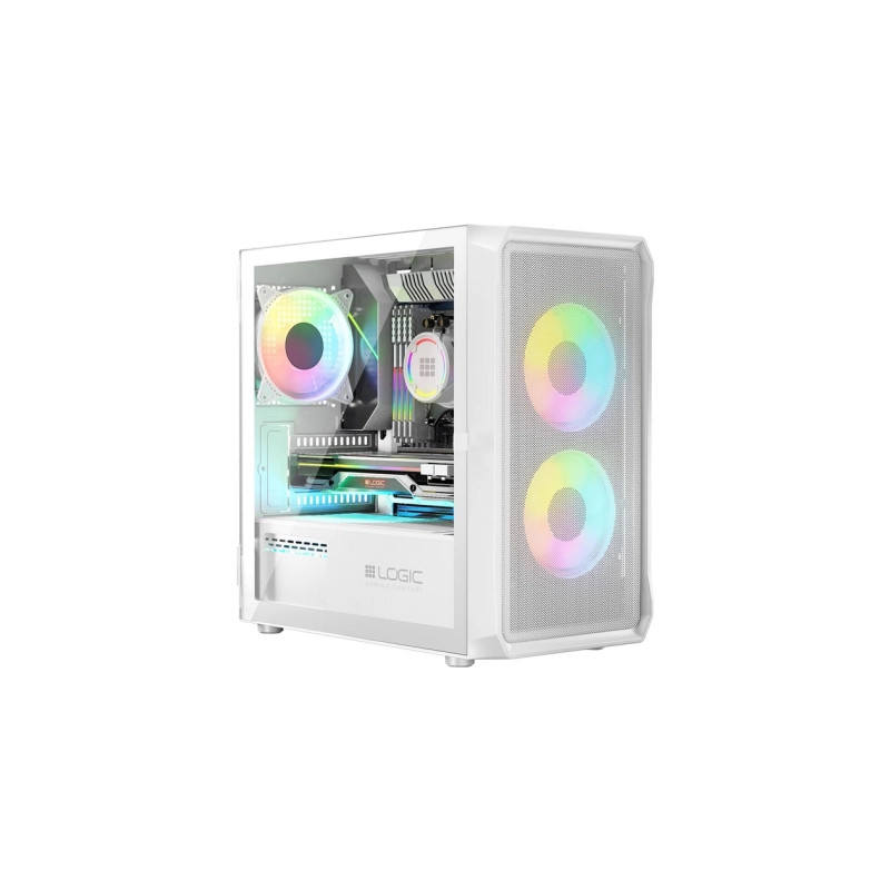 Корпус для ПК Logic concept PORTOS MESH+GLASS ARGB fans 3x120mm WHITE (AM-PORTOS-20-0000000-0002)