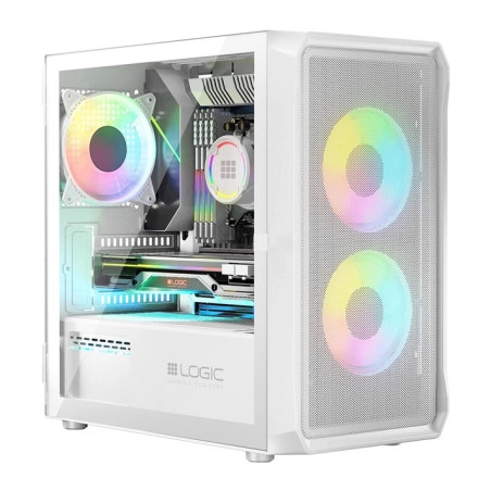 Корпус для ПК Logic concept PORTOS MESH+GLASS ARGB fans 3x120mm WHITE (AM-PORTOS-20-0000000-0002)