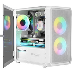 Корпус для ПК Logic concept PORTOS MESH+GLASS ARGB fans 3x120mm WHITE (AM-PORTOS-20-0000000-0002)