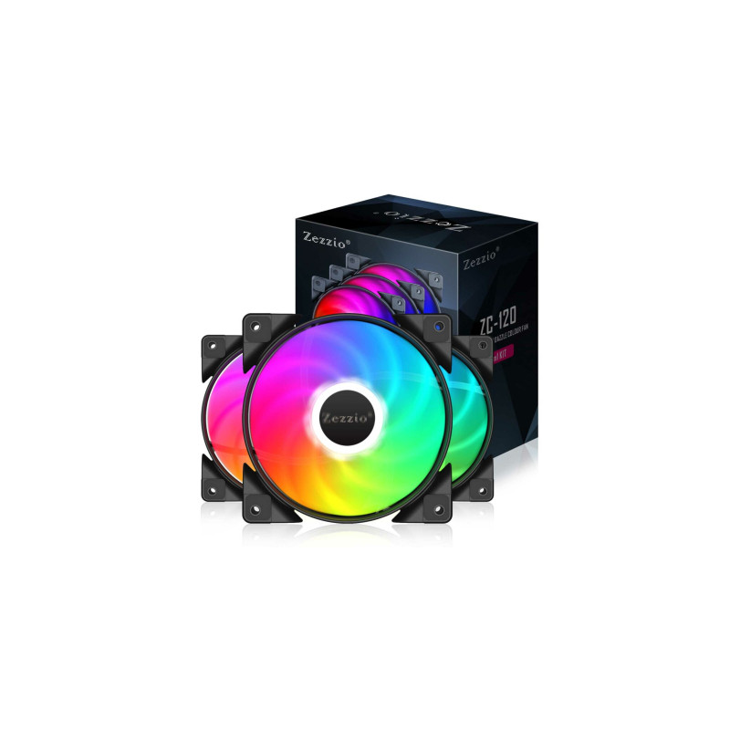 Кулер до корпусу Zezzio ZC-120 Colorful 3in1