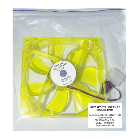 Кулер до корпусу Cooling Baby 9025 4PS yellow