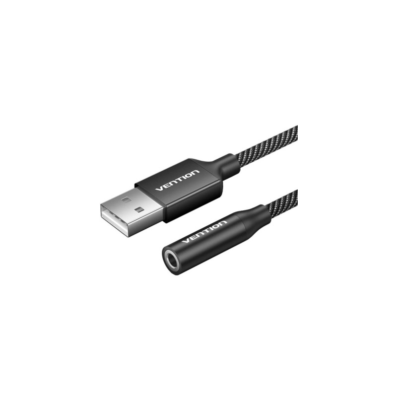 Звукова плата Vention USB AM to 3.5mm F 0.25m (4pin) 96kHz/24bit DSP noise reduction (CVEBC)