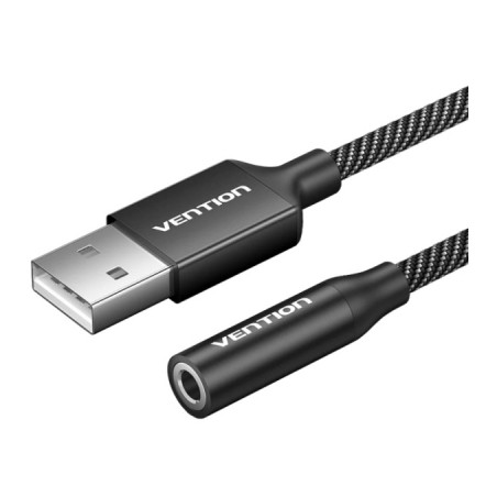 Звукова плата Vention USB AM to 3.5mm F 0.25m (4pin) 96kHz/24bit DSP noise reduction (CVEBC)