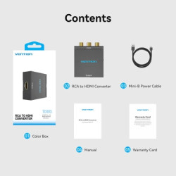 Конвертор RCA to HDMI black Vention (AEFB0)