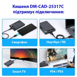 Кишеня зовнішня Dynamode 2.5" SATA/SSD HDD - USB 3.1 Type-C (DM-CAD-25317C)